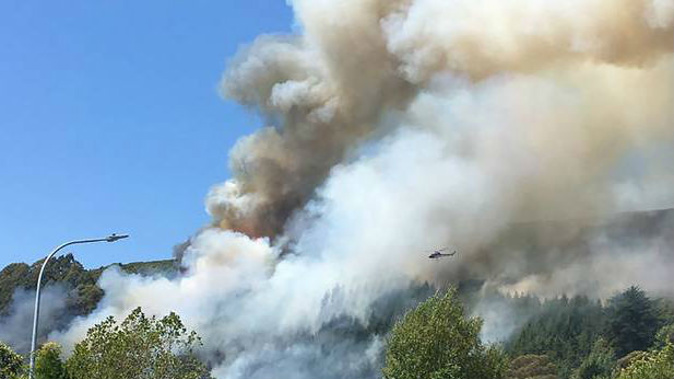 Bush fires on the outskirts of Nelson. Photo / Facebook