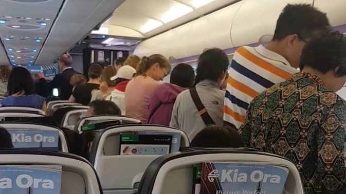 Passengers on an Air New Zealand flight which ended up where it left after a five-hour trip. (Photo / Supplied)