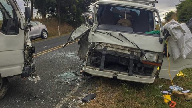 Somehow the occupants of these two vehicles managed to escape serious injury after the crash on the outskirts of Hamilton. (Photo / Waikato police)