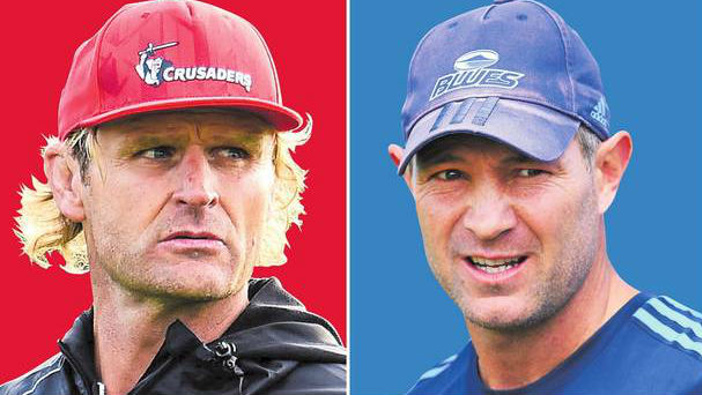 Crusaders coach Scott Robertson (left) and Blues coach Leon MacDonald (right). (Photos/ Photosport)