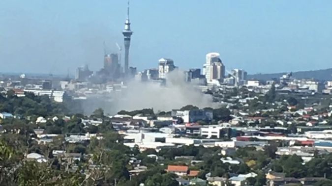 The fire can be viewed from across the city. (Photo / Nicholas Jones)