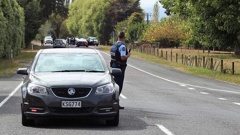 Police at a cordon near Te Teko. (Photo / Rahera Fox)