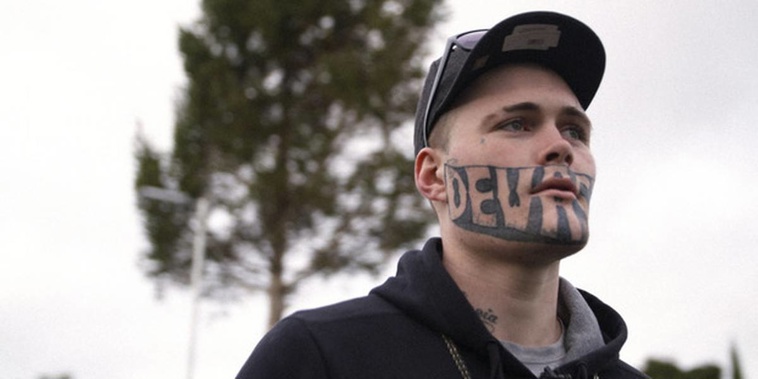 Mark Cropp had the word 'Devast8' tattooed across his face by his brother.