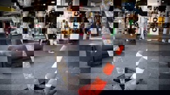 Road cones have been placed in open tree surrounds along Newmarket's Broadway after an elderly man was critically injured when he fell in one. (Photo / Dean Purcell)