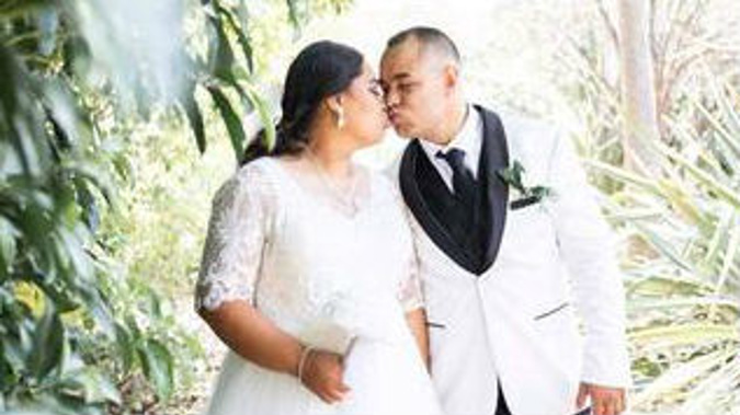 Arthur Brown with his wife Atiliai on their wedding day. (Photo / Supplied)