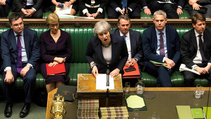 Britain's Prime Minister Theresa May speaks to lawmakers in the House of Commons. Photo / AP