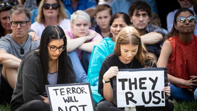 Aucklanders gathered for a vigil in Aotea Square in support of the victims of the Christchurch mosque killings. Photo / Jason Oxenham