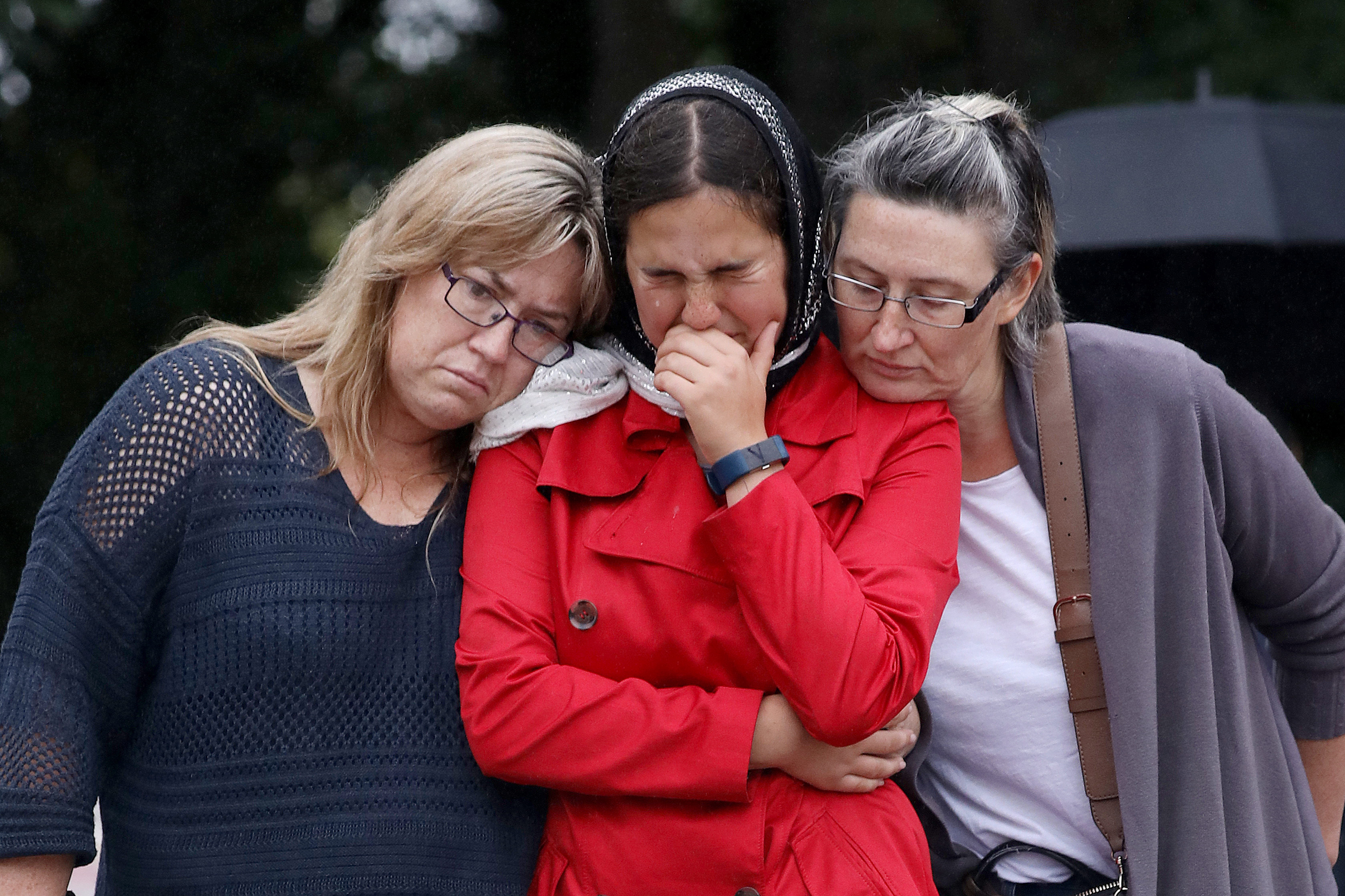 Residents pay their respects outside the Al Noor mosque in Christchurch, New Zealand on March 17, 2019. At least 50 people were killed and 36 injured in mass shootings at two mosques in the New Zealand city of Christchurch. Photo / Getty Images