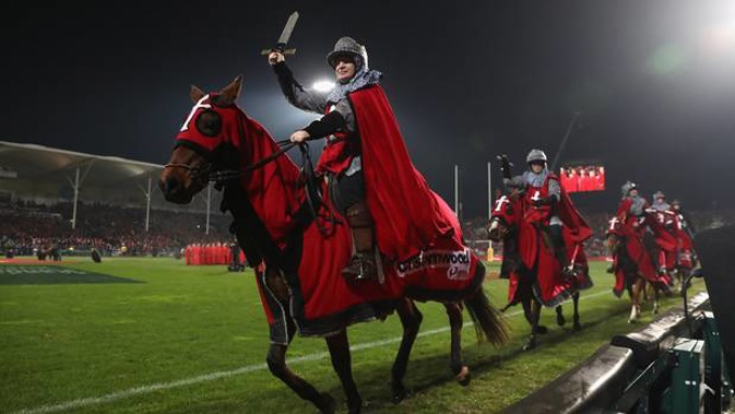 Crusaders horses provide the pre-match entertainment ahead of a game. Photo / Getty