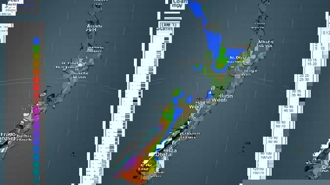 The active front is set to have its way over the South Island before moving northwards. Photo / Supplied.