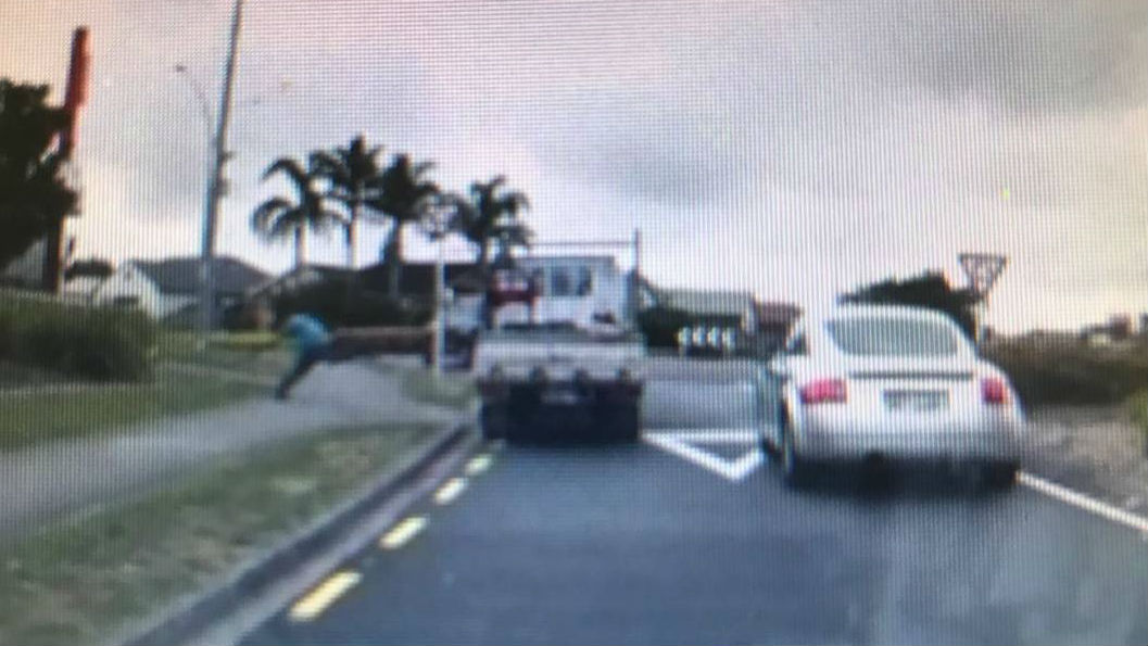 Dashcam footage shows truckie accelerating towards pedestrian