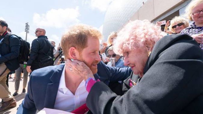 Prince Harry during his most recent catch-up with the 99-year-old. Photo / Getty Images