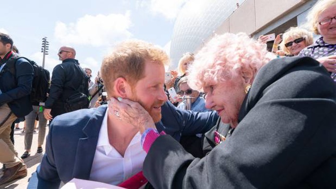 Prince Harry during his most recent catch-up with the 99-year-old. Photo / Getty Images