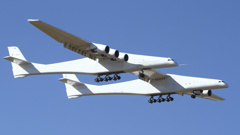 The Stratolaunch has six engines and a twin fuselage. (Photo / AP)