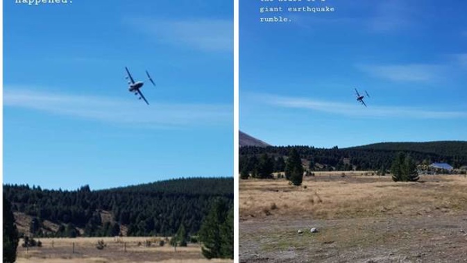 The air force plane stunned locals near Twizel. (Photo / Instagram)
