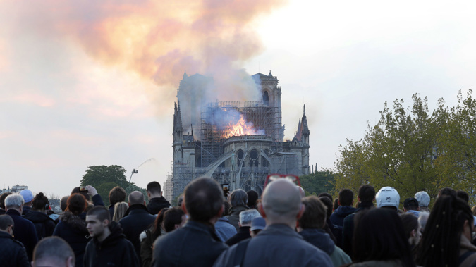 The fire at the iconic Cathedral has garnered attention around the world. (Photo / AP)