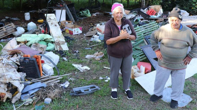 Mohi Te Purei Parker, 82, and Piki Parker, 75, were left with a huge mess at their Levin home by a tenant who still owes them thousands of dollars in unpaid rent. (Photo / NZME)