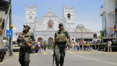 Sri Lankan Army soldiers secure the area around St. Anthony's Shrine after the blast in Colombo, Sri Lanka, on Easter Sunday. Photo / AP
