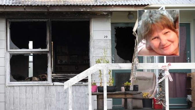 Linda Edwards (inset) was found dead inside a Mt Roskill home which had been torched. (Photo / Nick Reed)