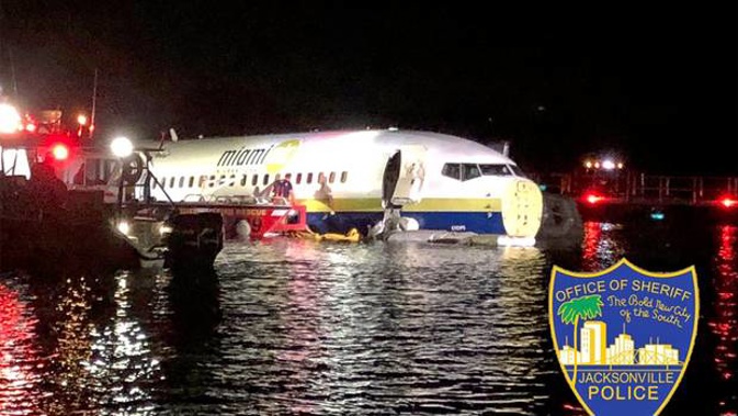 Officials say everyone on the plane was alive and accounted for. (Photo / Jacksonville Sheriff's Office via AP)