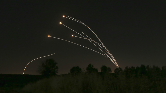 Israel shoots down rockets fired from across the Gaza Strip. (Photo / AP)