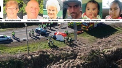 The seven victims of a horrific crash north of Waverley on June 27 last year. Photo / Stuart Munro and supplied