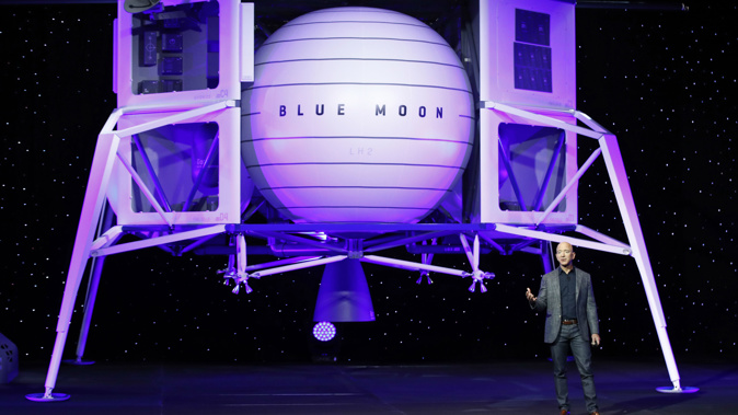 Bezos wants the spaceship to be there by 2024. (Photo / AP)