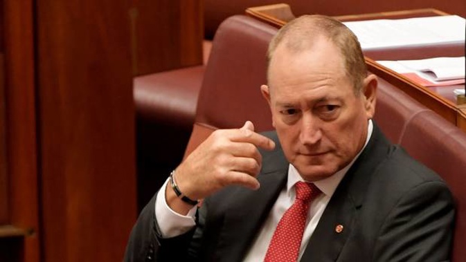 Senator Fraser Anning was famously 'egged' by a teen after controversial comments about the Christchurch terror attack. (Photo / Getty)