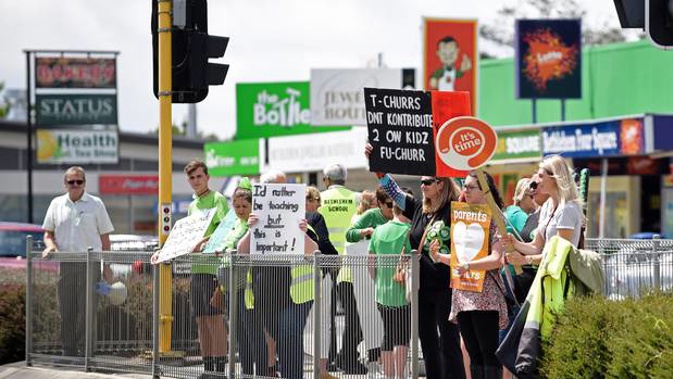 Teachers plan another strike on May 29 after striking last August and again, above, in November. (Photo / George Novak)
