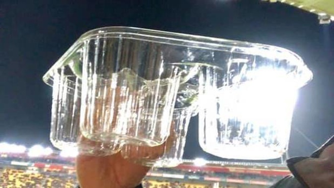 Westpac Stadium has started charging $1 to use a plastic 4-cup holder when buying drinks. Photo / Supplied
