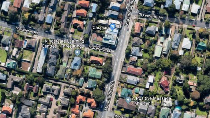The shooting took place on the corner of Mt Eden and Shackleton roads last night. (Photograph / Google Maps)