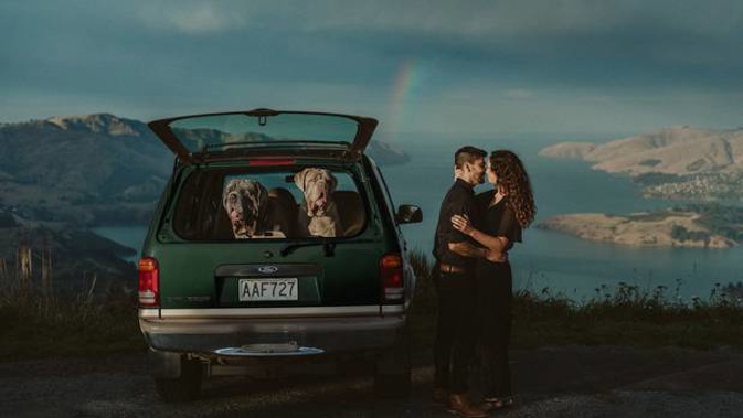 Bethany Howarth's engagement shot was taken in the Port Hills, and features a local couple. (Photo / Beth Howarth)