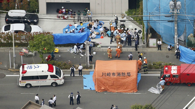 A suspect in a park in Kawasaki, near Tokyo, went on a stabbing rampage. (Photo / AP)