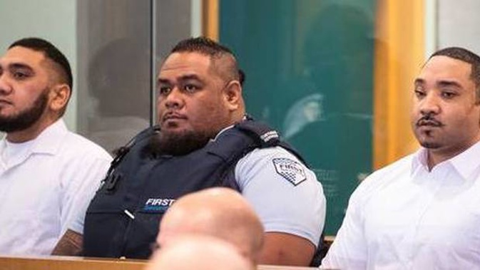 Mesiu Tufui, far left, and Fisilau Tapaevalu, far right, are accused of murder and attempted murder. (Photo / Jason Oxenham)