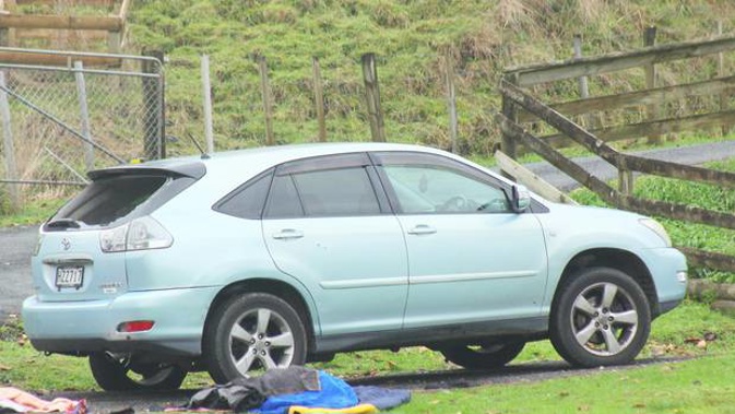 A car with what looks like bullet holes in the rear door near parked up at the Hauturu School south of Kawhia after an alleged shooting near the settlement early Thursday. (Photo / File)