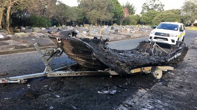 Despite the severe damage the registration was still visible so the owner could be tracked down. Photo / Supplied