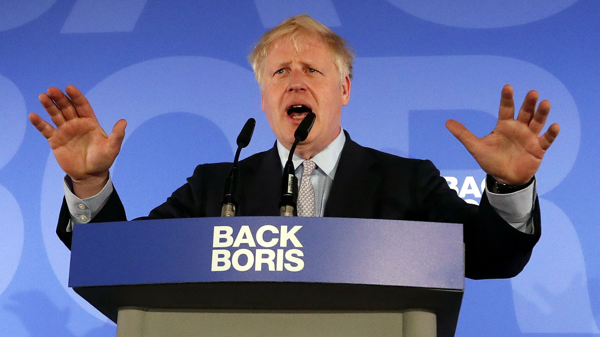 Johnson has come under fire from his fellow contenders but remains the favourite. (Photo / AP)