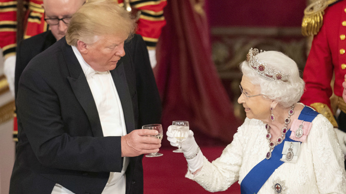 Donald Trump met Queen Elizabeth II for the second time this month. (Photo / AP)