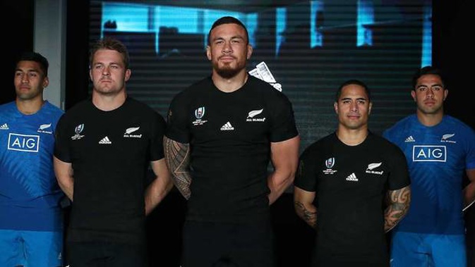 The new All Blacks' strip revealed today ahead of the Rugby World Cup. (Photo / Getty)