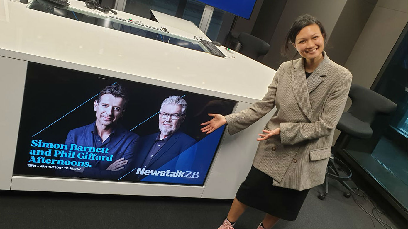 Bic Runga performs for Simon Barnett and Phil Gifford