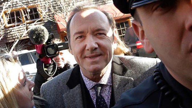 Actor Kevin Spacey arrives at district court in Nantucket, Mass. Photo / AP
