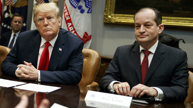 Trump's Labor Secretary, Alex Acosta, was involved in the 2008 case against Epstein. (Photo / AP)