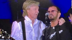 The two Beatles members reunited for the first time in five years. (Photo / CNN)