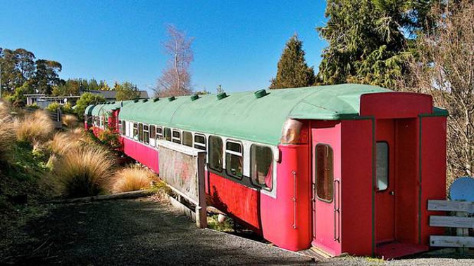 Two converted railways carriages, sleeping up to six people each, in Ōhakune Junction are for sale for $265,000 plus GST. Photo / Supplied