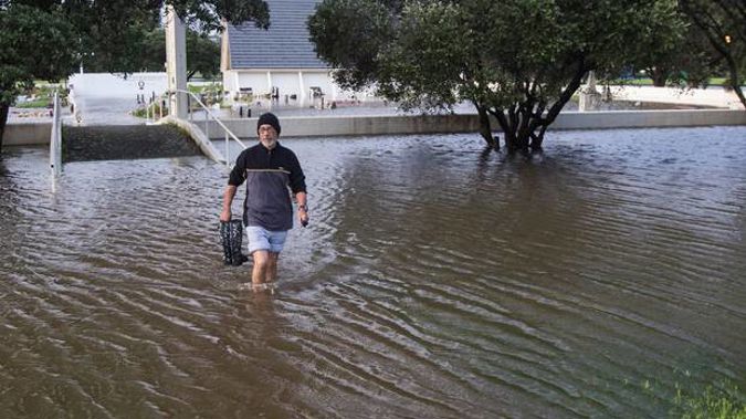 Tamaki Makaurau Tumahai after flooding at the Okahu Bay church and urupā in 2017. Coastal Māori communities will be hit hard by climate change impacts. Photo / File