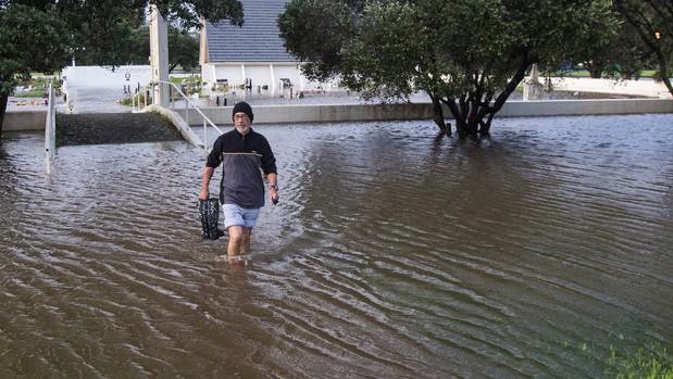 Tamaki Makaurau Tumahai after flooding at the Okahu Bay church and urupā in 2017. Coastal Māori communities will be hit hard by climate change impacts. Photo / File