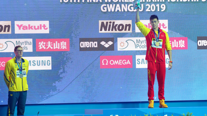 Heather asks: Why was Sun Yang even allowed to compete? (Photo / Getty)