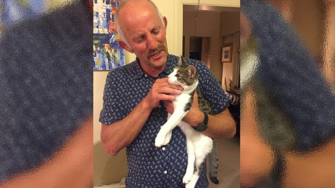 The human Gareth Morgan with the cat Gareth Morgan. Photo / Supplied