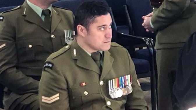 Corporal Daniel Turua of Royal NZ Infantry Regiment 2/1 Battalion admitted four charges at a court martial at Burnham today. (Photo / Kurt Bayer)