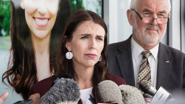 Prime Minister Jacinda Ardern and Labour Party president Nigel Haworth. Photo / Greg Bowker